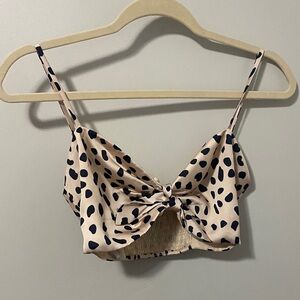 Lovers + Friends Black and Cream Patterned Top